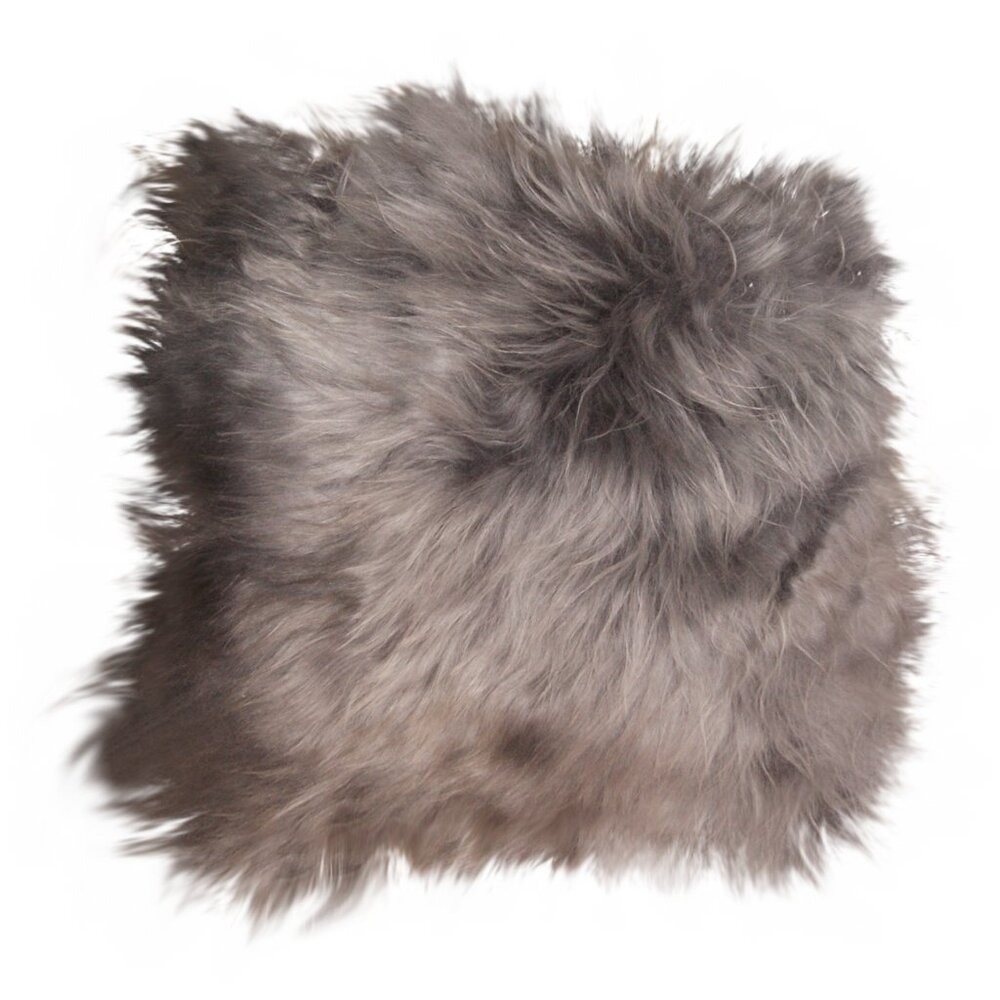 Natural Home Decor Icelandic Sheepskin Chair Pad | 1-Piece | Grey brisa | 15"x15